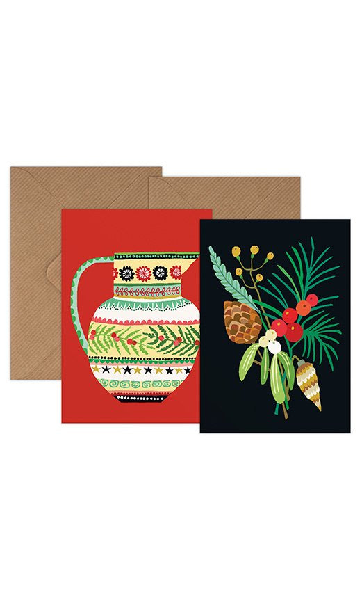 Christmas Mini Card Pack - Winter Bunch & Christmas Jug