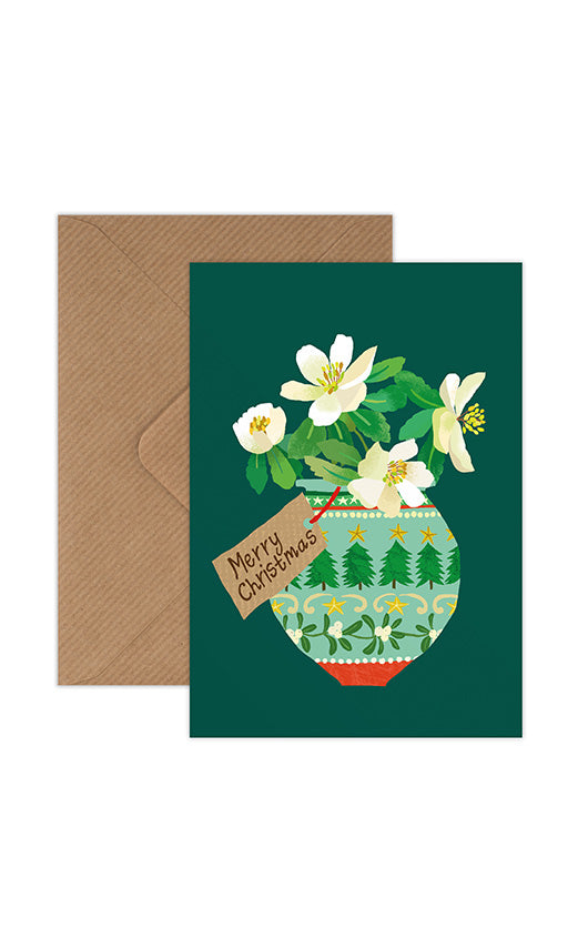 Christmas Hellebores Greetings Card