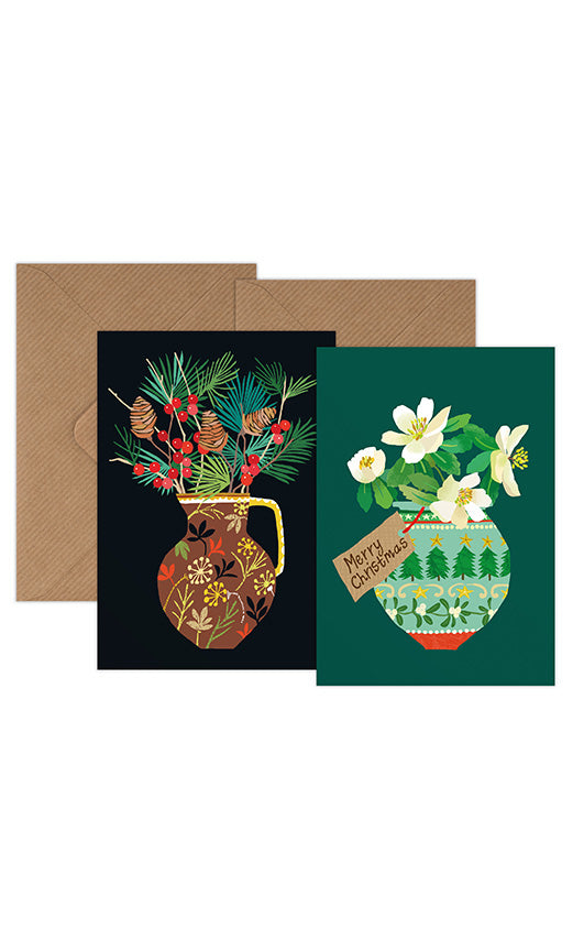 Christmas Greetings Card Pack - Hellebore & Fir