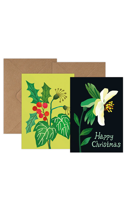 Christmas Mini Card Pack - Happy Christmas and Ivy & Holly
